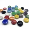 Color flat bottom Glass Beads For Decoration Glass Pebble in Round Shape