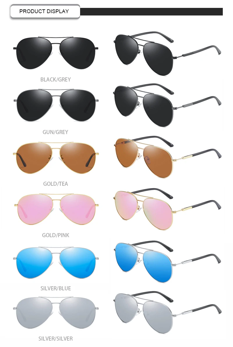 Fuqian Trendy Metal Frame TAC Unisex Polarized Women Men Sunglasses