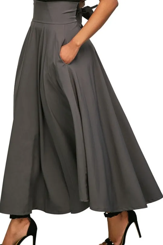 Длинная юбка с широким поясом на талии