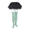 High quality green striped stockings girls opaque colored knee high socks