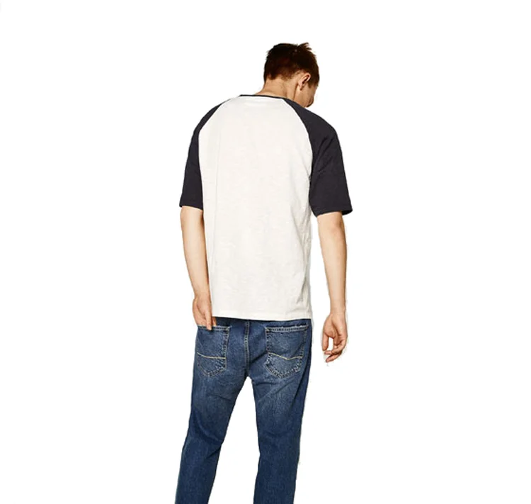 wholesale new design 100 cotton t shirt raglan short sleeve  mens custom t shirt