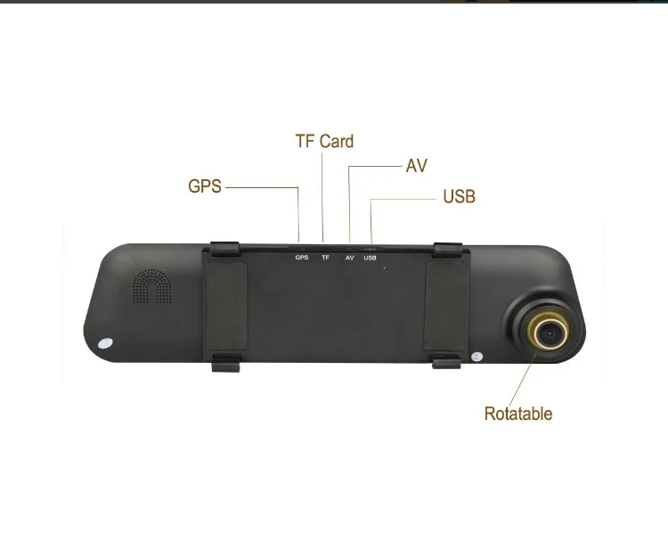 Full HD 1080P Video Car DVR Mirror Dual Camera Recorder 4.3 Inch LCD 170 Degree Wide Angle Dash Cam Front and Rear Camera