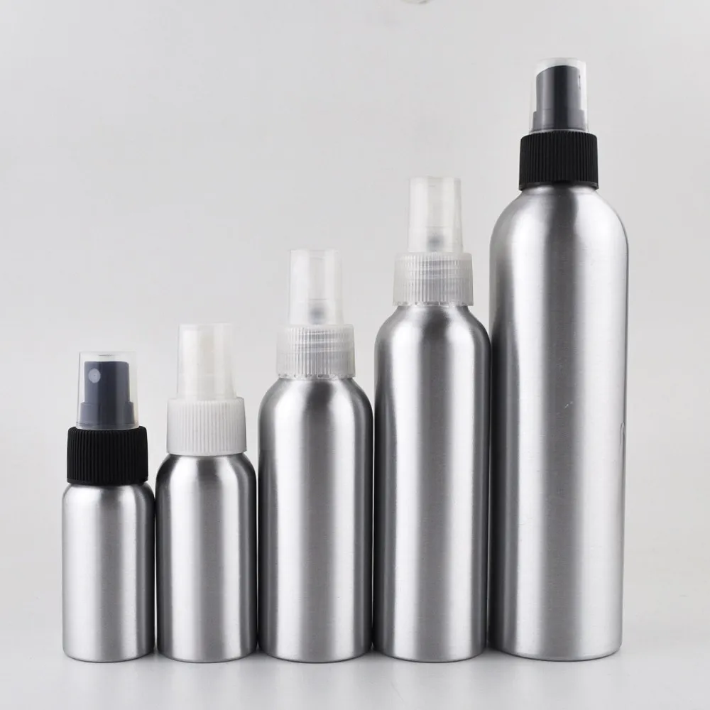120毫升 150毫升 250毫升 50毫升空铝喷雾瓶银色金属瓶与雾化器帽