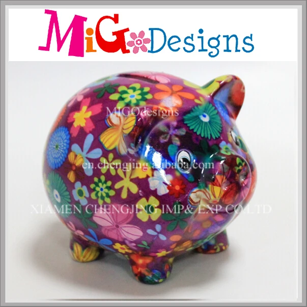 Oem Pig Shaped Unbreakable Wholesale White Ceramic Piggy Bank Party