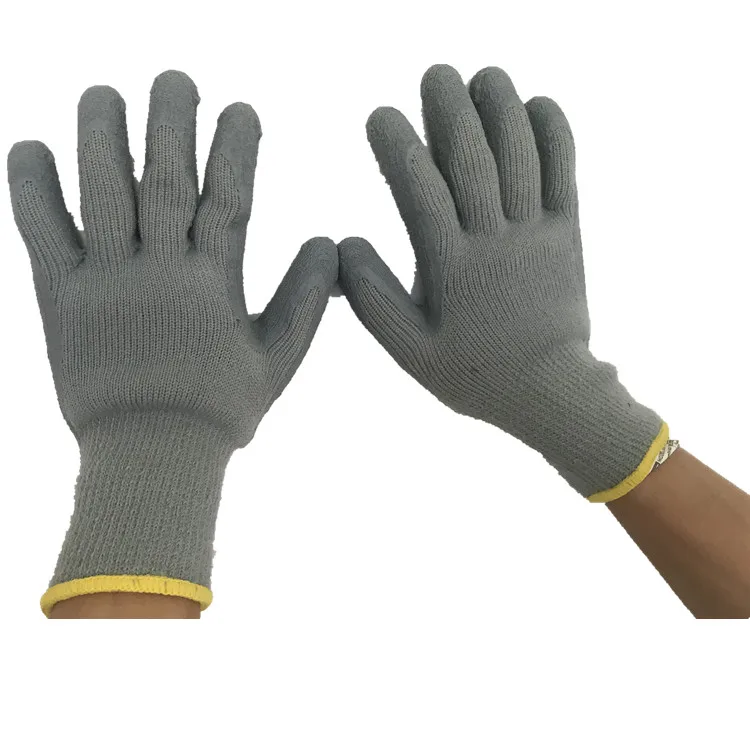 Heavy Duty Winter Industrial Gloves Pu Coated Gray Color Keep Warm For