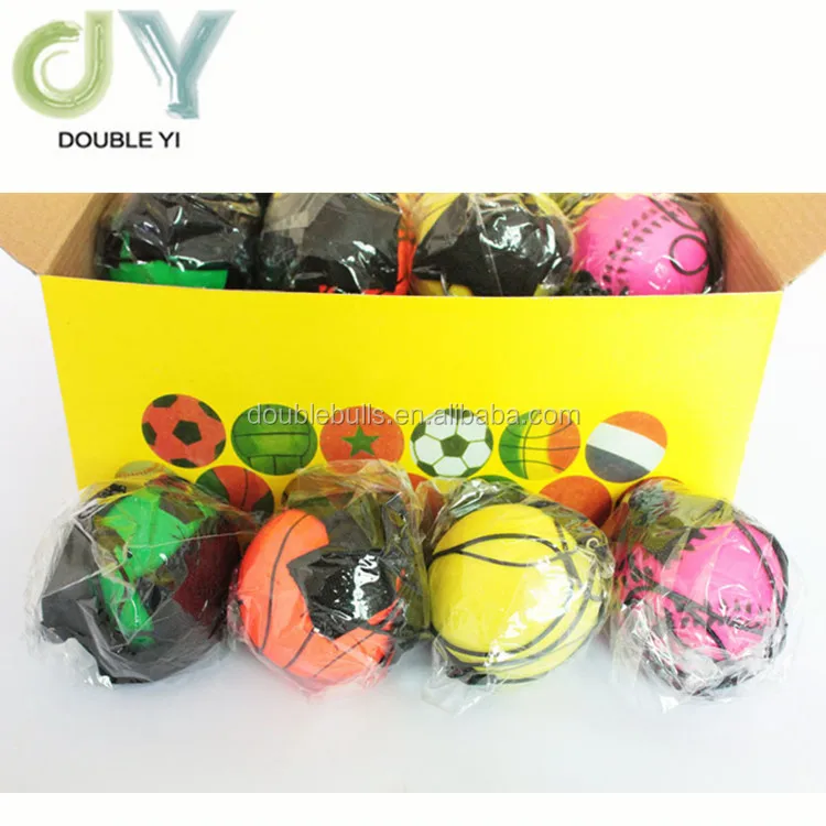 63mm Rubber Back Ball With Strings Rubber Bouncy Wrist Ball Buy