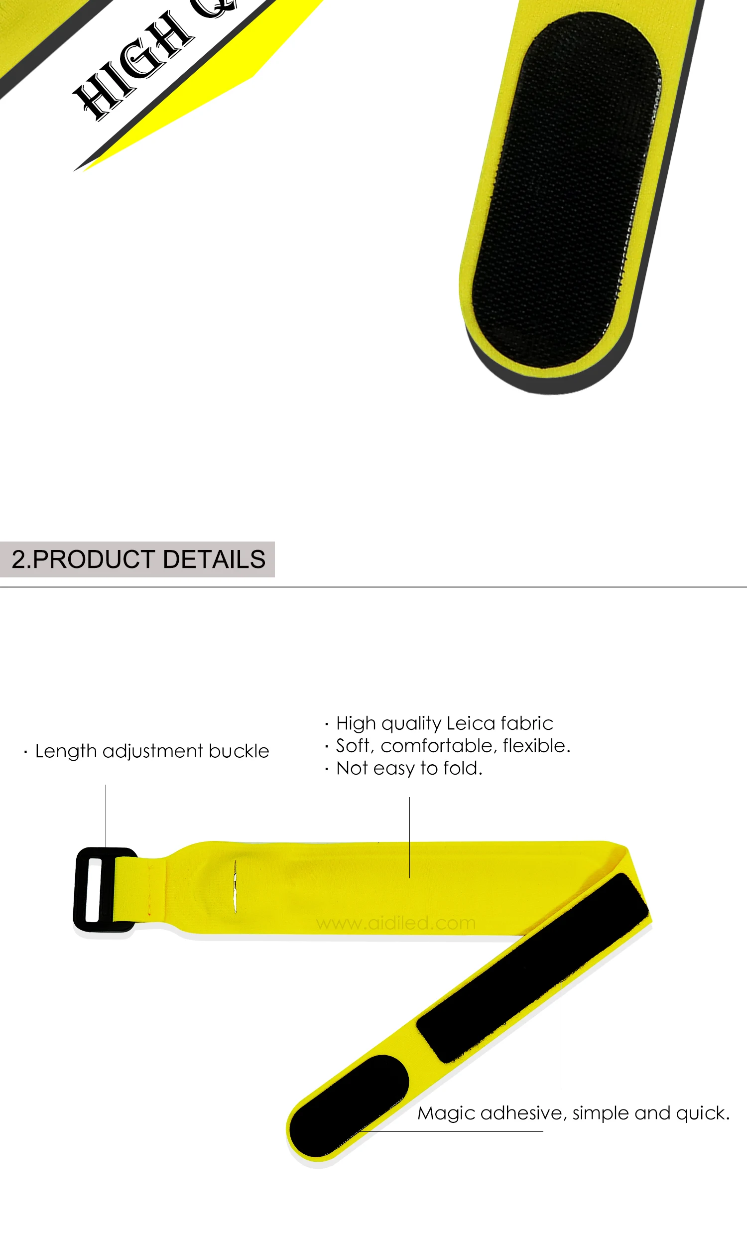 High Quality Elastic Custom Print Reflective Running Sport Led Armband
