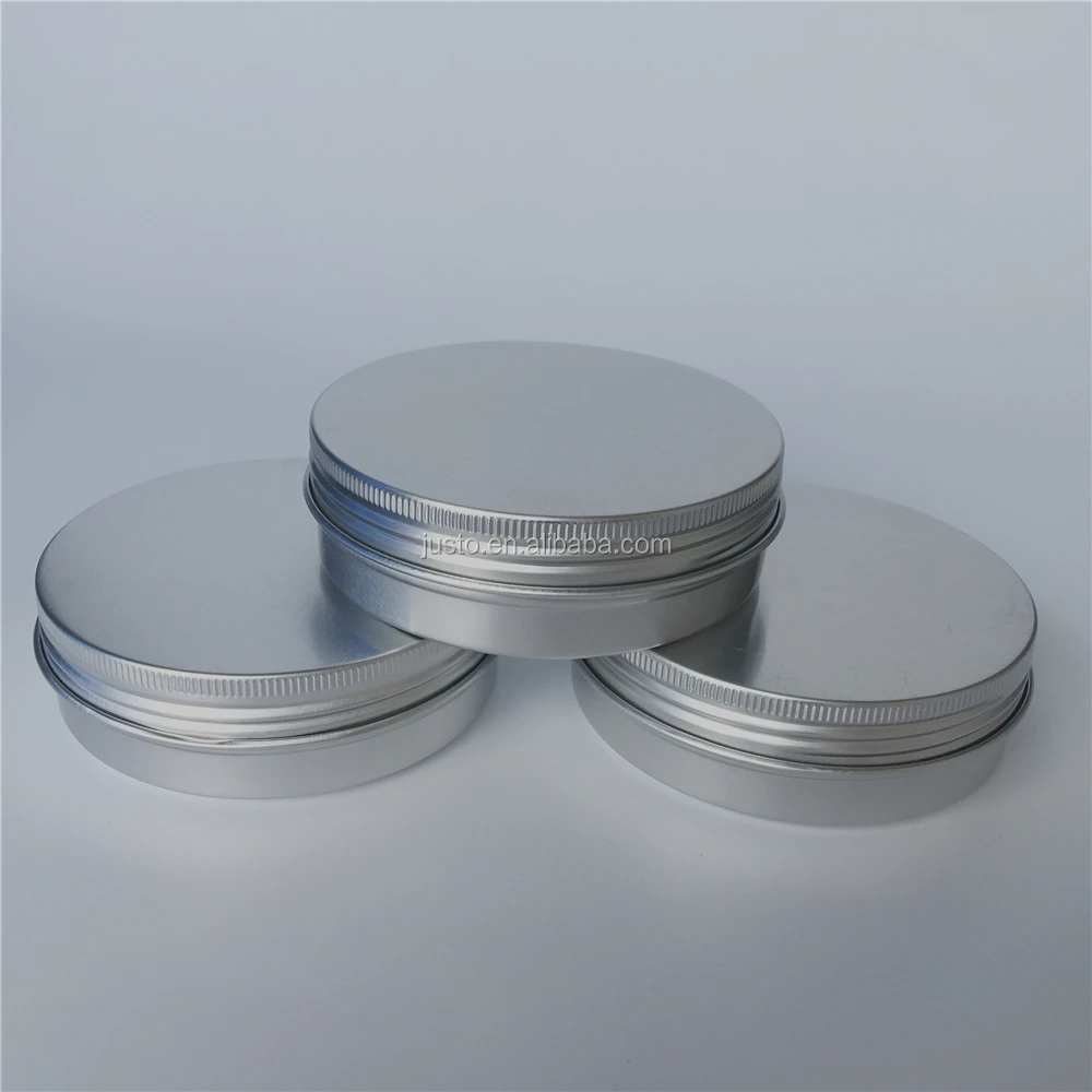 Wholesale 100ml Aluminum Tins Round Silver Aluminum Cosmetic Jars ...