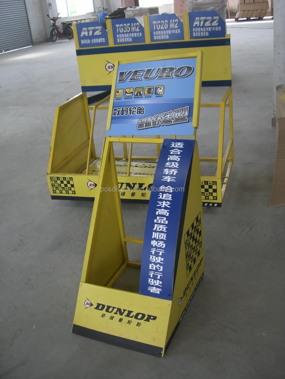 Tyre Display Rack/heavy Duty 2 Tier Metal Wheel Rim Display Rack/ring