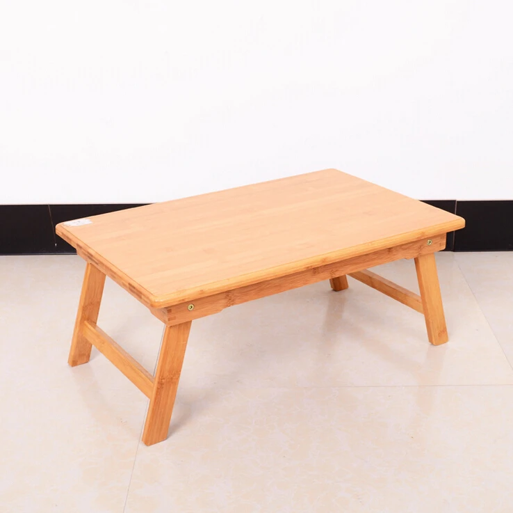 Folding Bamboo Small Square Table Portable Computer Desk On Bed