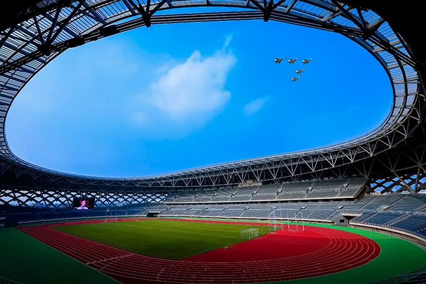 best design prefab large span steel indoors stadium roof