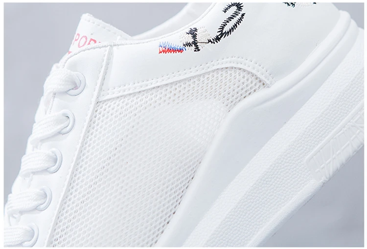 white mesh flats