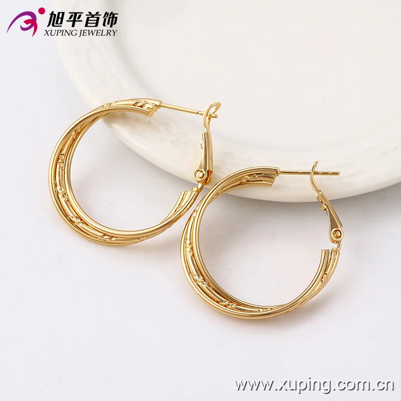 91094 Saudi Gold Jewelry Earring,Simple Daily Wear Gold Earring Designs