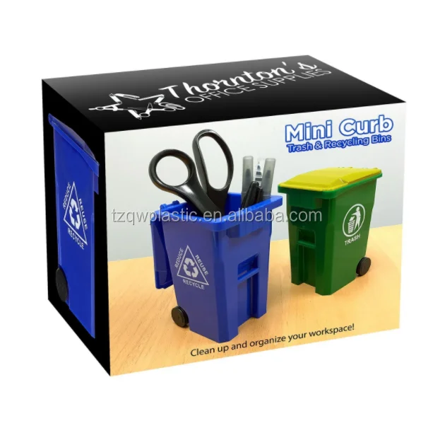 Mini Biohazard Containers Pen Holder And Unique Tiny Garbage Trash Can