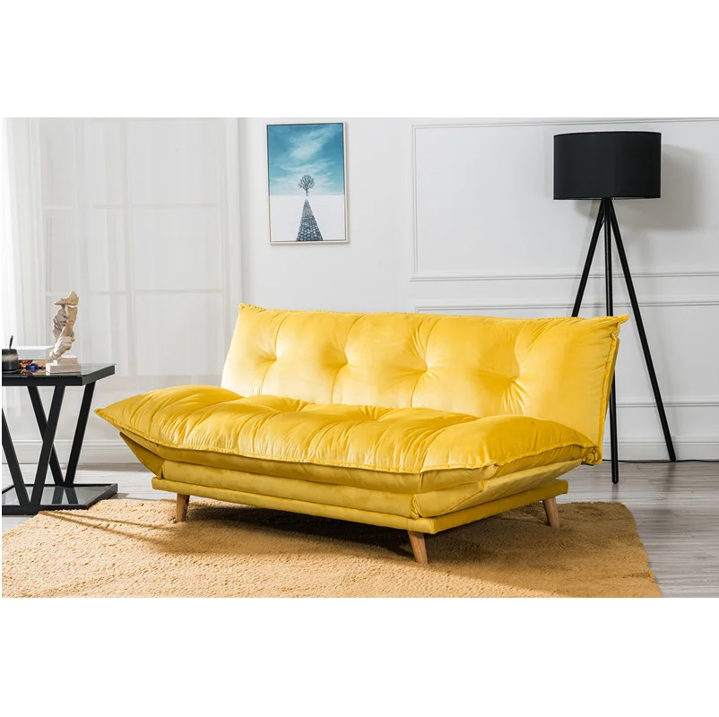 New Design Yellow Sofa Bed,Living Room Velvet Sofa Bed,Promotion Model Good Price Sofa Bed