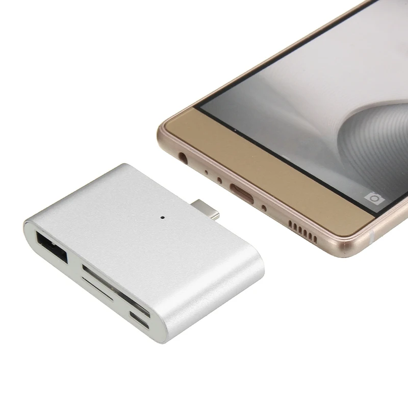 4 in 1 Type-C HUB 3.0 USB OTG Card Reader Multi Function High-Speed CF SD /TF Card Reader Adapter for Mac for Android - ANKUX.COM