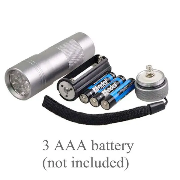 12 Led mini Light Aluminum Alloy detector Urine 395nm Ultraviolet Lamp UV