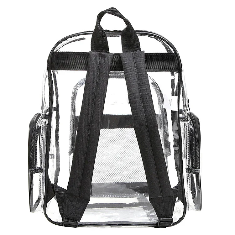 Heavy Duty Clear Transparent Pvc Multipockets School Backpack/ Outdoor