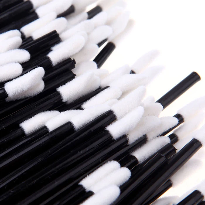 Pack 50 Flocked Tip Applicator Lip Gloss Wand Lipstick Lip Brush With
