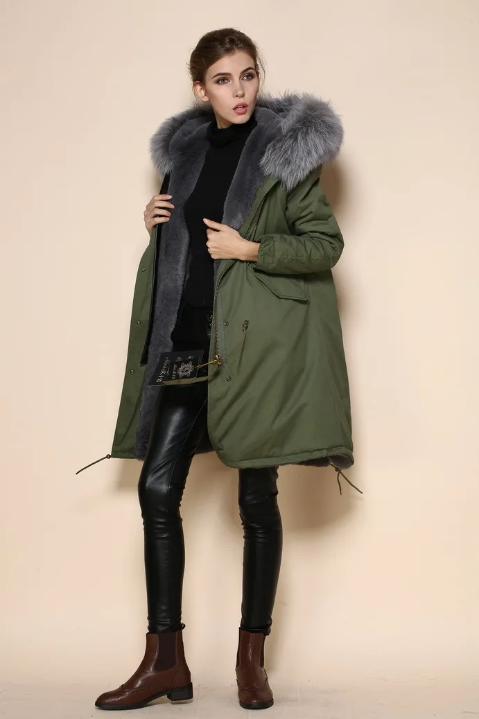 High Fashion Jacket Design Fashion Women Grey Faux Fur Lined Coat ...