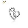 Charm Volume Heart Zircon 925 Sterling Silver Initial Engagement Pendant Necklace For Women