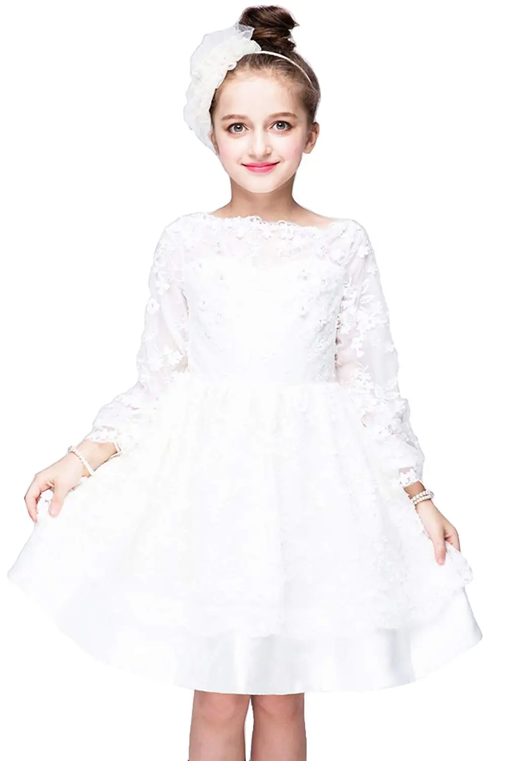 YMING Girls Flower Princess Dress for Birthday Party Prom Tutu Tulle Dress Weeding Dress