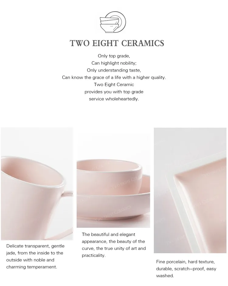product-Two Eight-fine china porcelain tableware color glaze plates set hotel ware fine dishes-img
