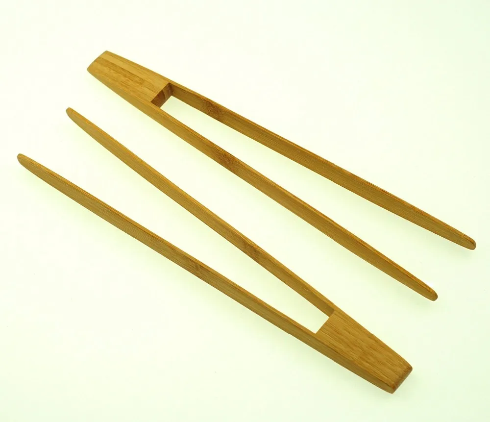 bamboo wooden food service tong