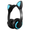 LED cute wireless earphone cat ear headset for pc