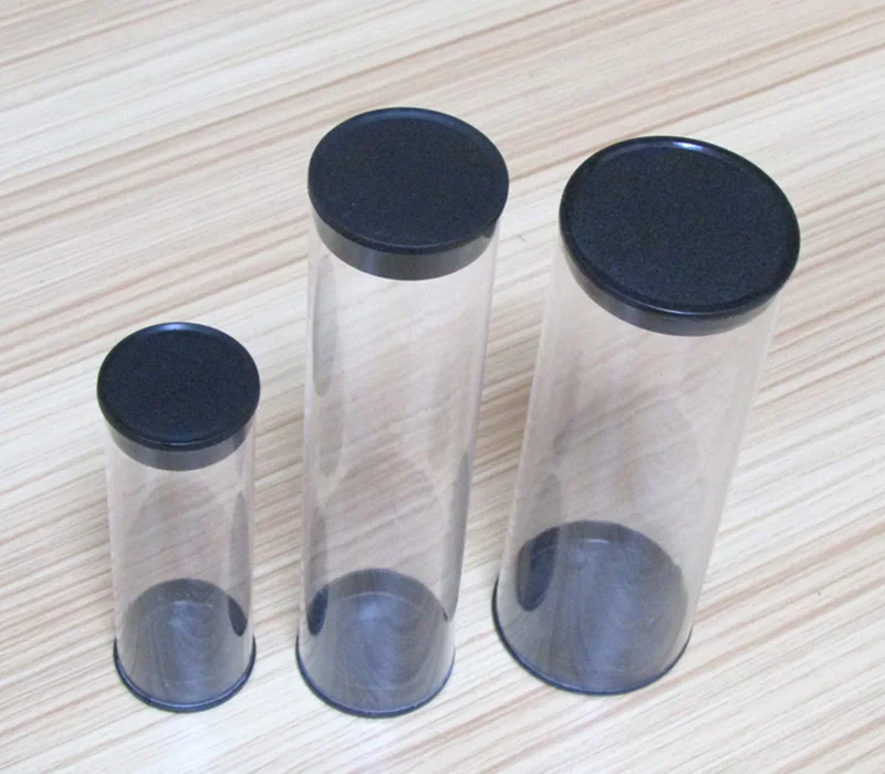 Plastic Clear Storage Tube Clear Plastic Cylinder Tube With Lid Clear