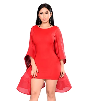 big ruffle sleeve dress