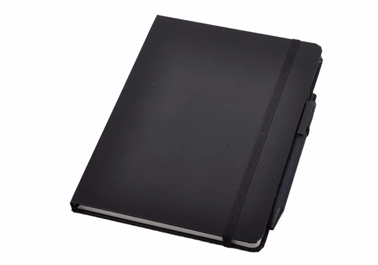 Black Magnetic Stripe Pu Leather Hardcover School Notebook With Pen ...