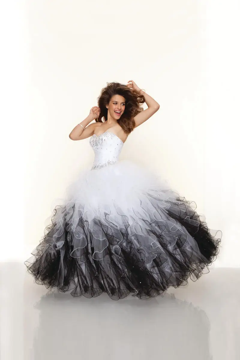black puffy ball gown