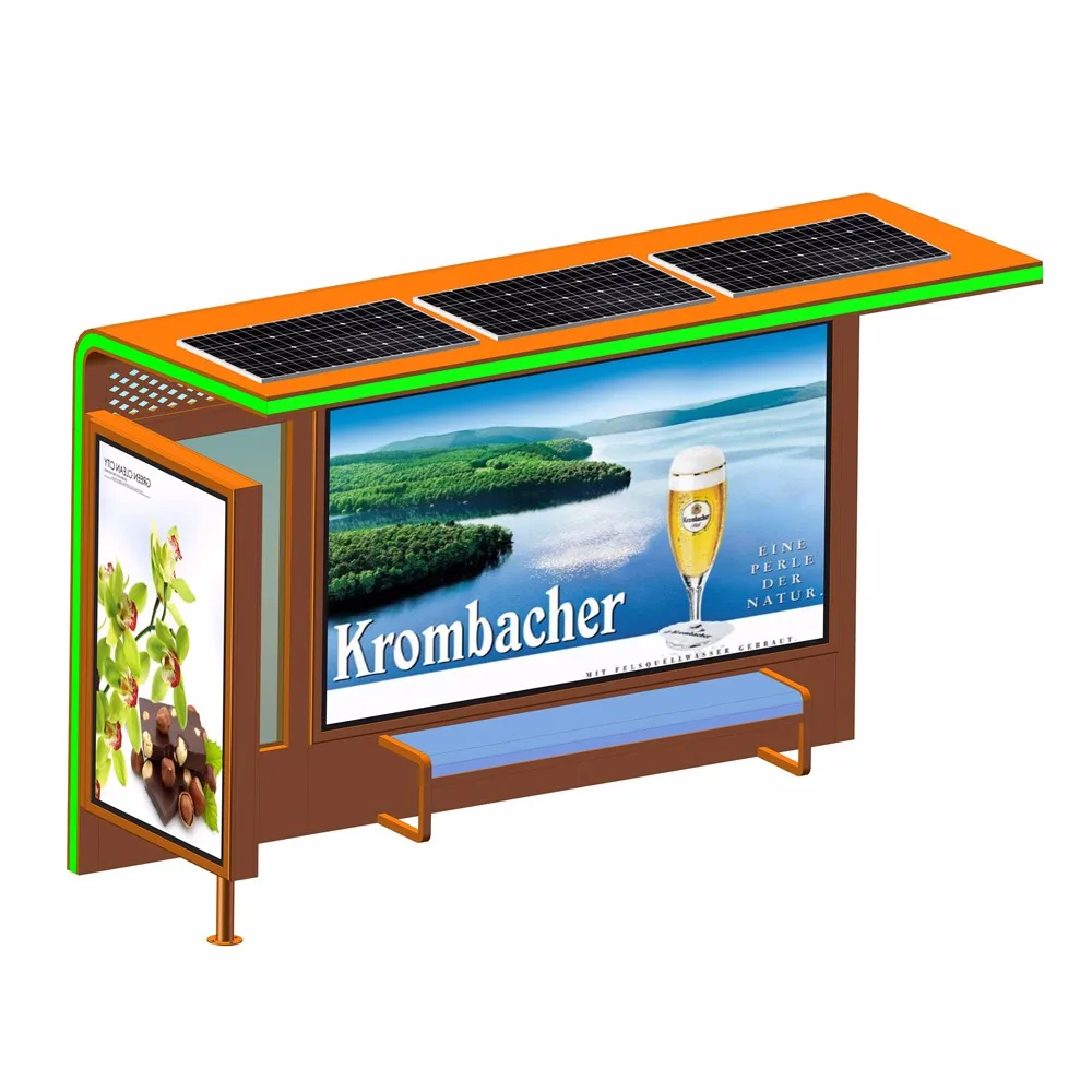 product-YEROO-Customized Metal Solar Power Bus Stop Shelter-img