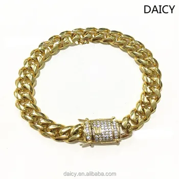 Daicy Hip Hop Diamond Clasp Stainless Steel Justin Bieber Bracelets Daicy Hip Hop Diamond Clasp Stainless Steel Justin Bieber Bracelets Gold Bangle