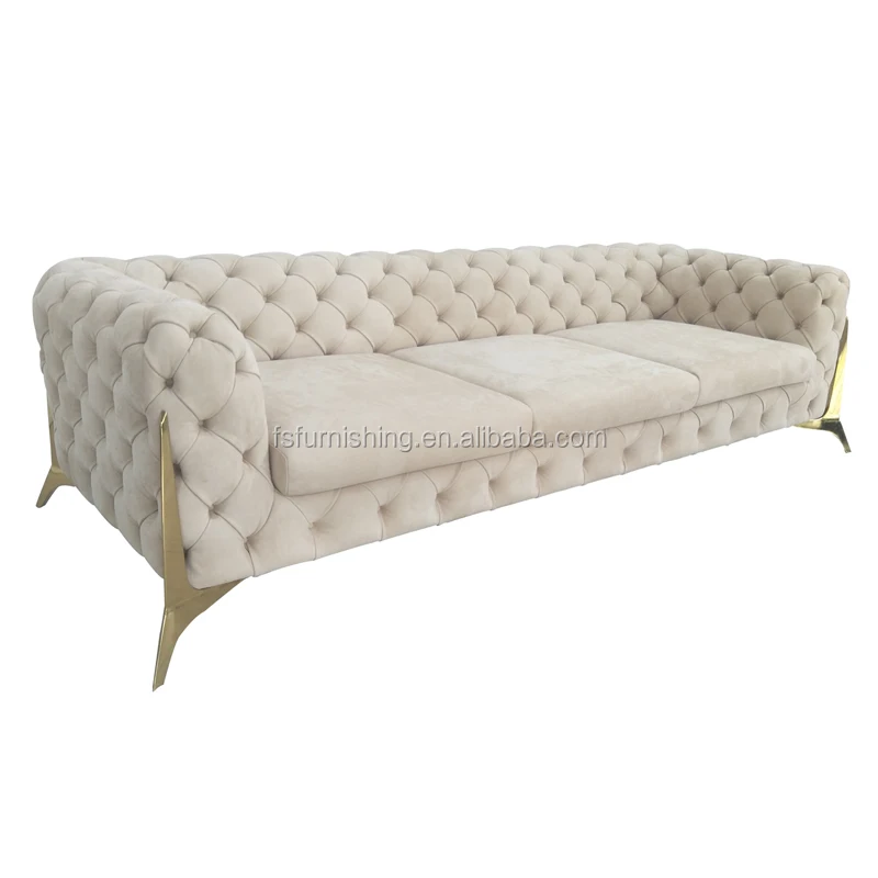 F1760 Italian Post Modern Simple Luxury Tufted Sofa Living Room Suede Genuine Leather Chesterfield Button Home Furniture View F1760 Italian Post Modern Simple Luxury Tufted Sofa For Sitting Room Momoda Product Details