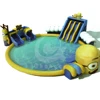 Land inflatable water park with pool mobile park minion theme
