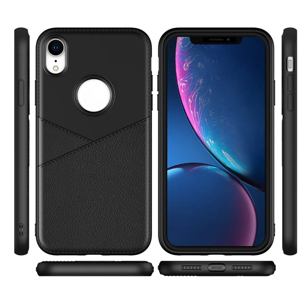 Slim Business Style Leather Pattern Case for iPhone XR Soft TPU Cover