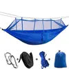 Woqi wholesale parachute nylon hammock / double lightweight camping hammock / round & square outdoor hammock with mosquito net