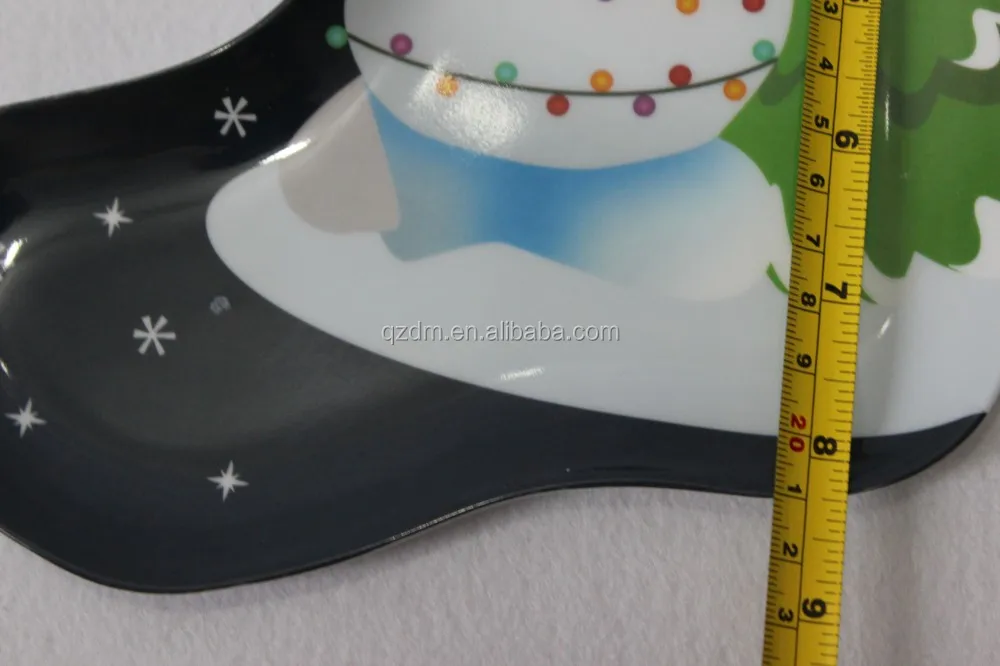 Stocking Shape Melamine Xmas Dishes Christmas Plate