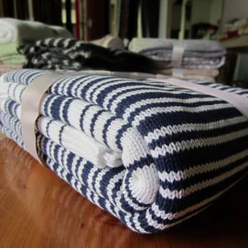 50da50 100 Acrylic Army Blue Stripe Line Knit Blanket Throw For Sofas Buy Army Blue Stripe Sofa Blanket Throws Army Blue Line Sofa Blanket