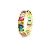 18k gold love baguette glow titanium band rainbow ring gold women jewelry anillos de oro de diseno para mujeres