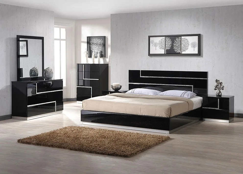 China Manufacturer Modern Home Hotel Furniture Black High Gloss