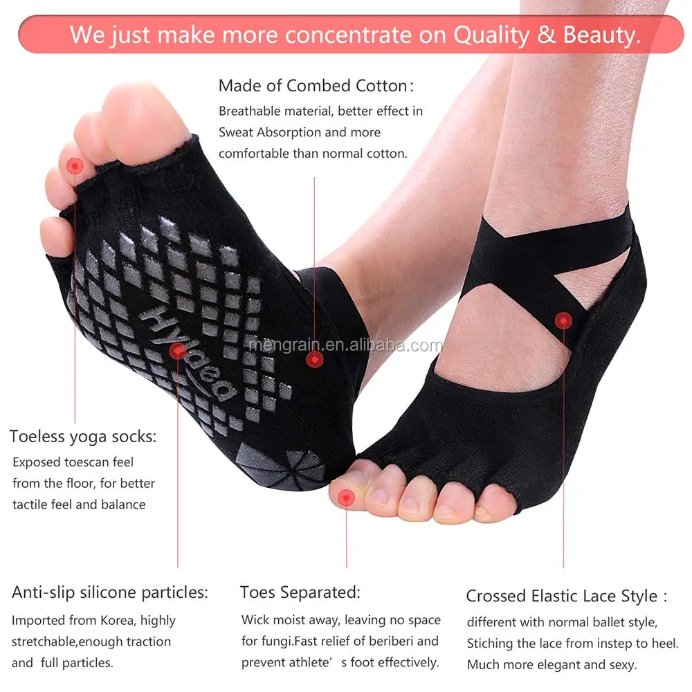 Suneducationgroup Com Women Yoga Socks Non Slip Pilates Massage Gym Sport Toe Cotton Exercise Sock Dr Sporting Goods Fitness Clothing Accessories