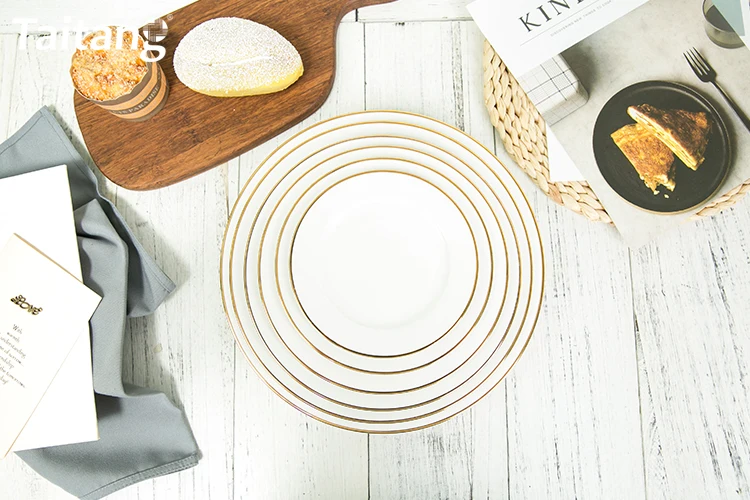Dining Plate Set Tableware Wedding Ceramic Gold Rim Wedding Dinner Plate Buy Dinner Plate