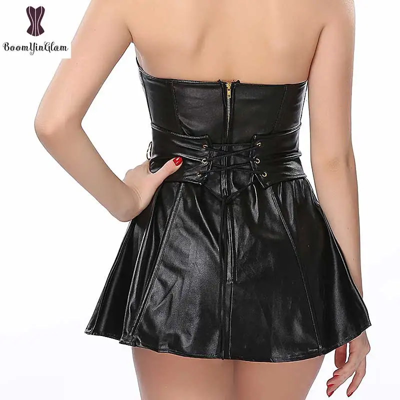Cheap Price Leather Corset Dress Suit Women Overbust Bustier Suits ...