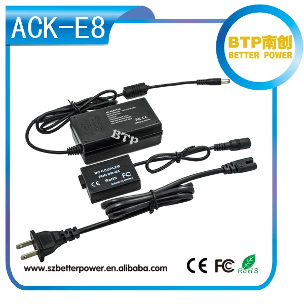 For Canon Eos 550d/600d/650d Power Supply Battery Replacement Compatible With Acke8 Dre8 Dummy