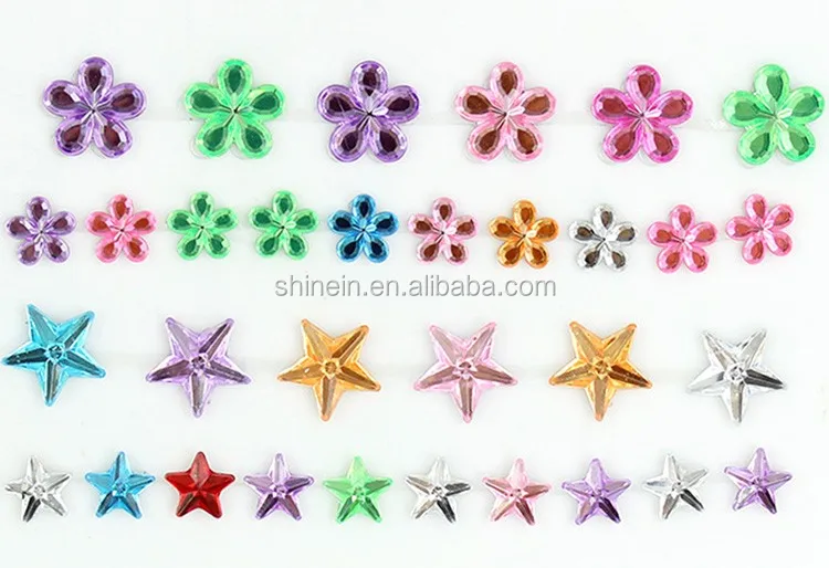 Star Flower Shape Craft Gem Stickers 3d Stickers For Scrapbook Buy 3d