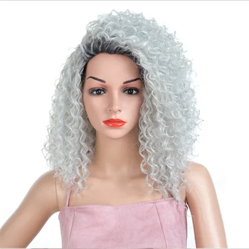 short white curly wig