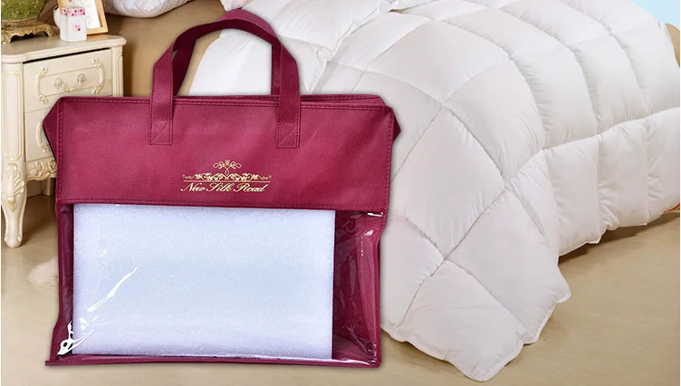 定制家用纺织品 pvc 和 pp 无纺布包装袋睡衣/毯子/棉被